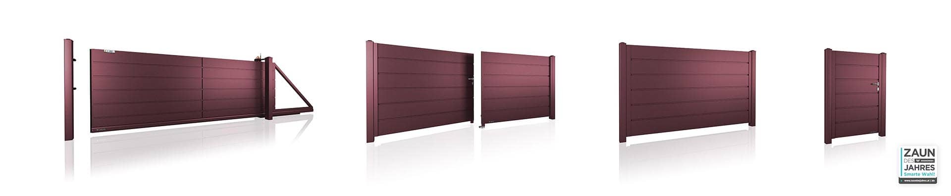Zaunelemente Paneel 250mm MODERN MAROON